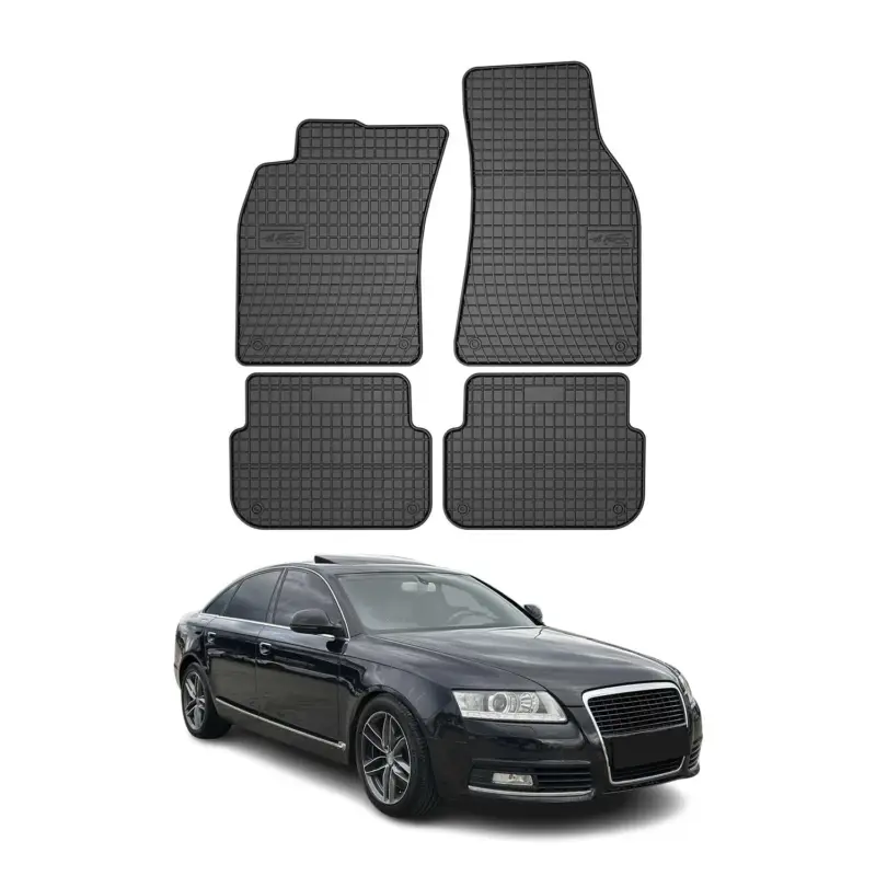 OMAC Gummi Fußmatten für Audi A6 C6 Limo Allroad Avant 2004-2008 Schwarz 4tlg Garantierte Lieferung