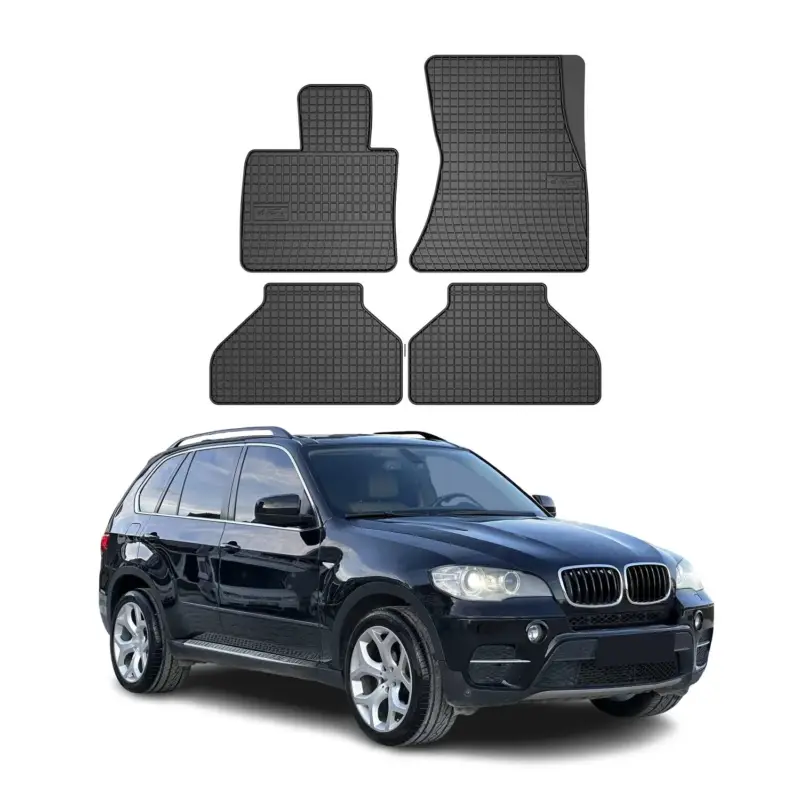 Nur Für Kurze Zeit OMAC Gummi Fußmatten für BMW X5 2006-2013 Automatten Gummi Schwarz 4tlg