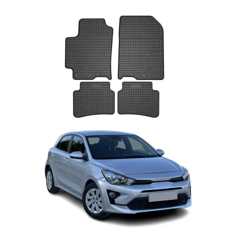 Super-Preis OMAC Gummi Fußmatten für Kia Rio 2017-2026 Automatten Gummi Schwarz 4tlg