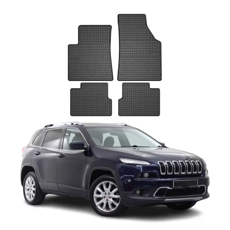 OMAC Gummi Fußmatten für Jeep Cherokee KL 2013-2018 Automatten Gummi Schwarz 4x Preisknaller