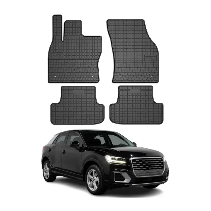 OMAC Gummi Fußmatten für Audi Q2 2017-2026 Automatten Gummi Schwarz 4tlg Neue Ware