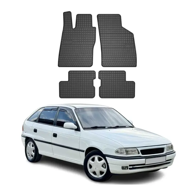 Preisreduziert OMAC Gummi Fußmatten für Opel Astra F 1991-2002 Automatten Gummi Schwarz 4tlg