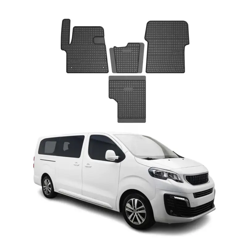 Preisreduziert OMAC Gummi Fußmatten für Peugeot Traveller 2016-2026 Automatten Gummi Schwarz 4x