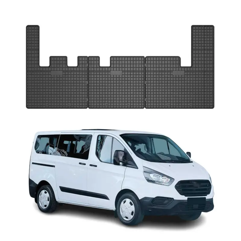 Begrenztes Angebot OMAC Gummi Fußmatten für Ford Tourneo Custom 2ND ROW 2012-2021 Matten Schwarz 3x