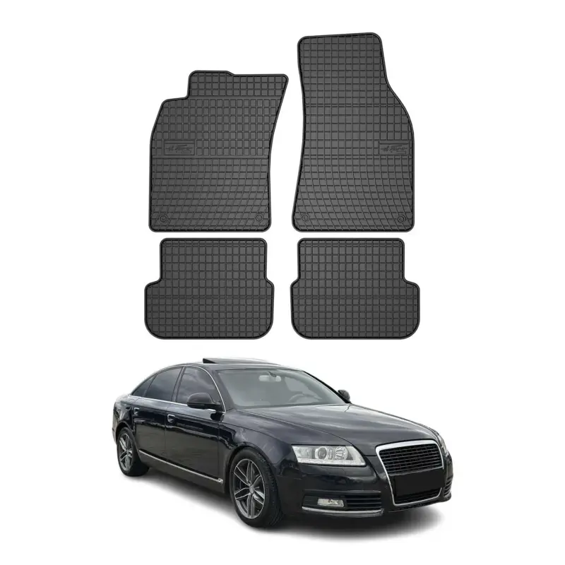Preisreduziert OMAC Gummi Fußmatten für Audi A6 Limo Allroad Avant 2008-2011 Matten Schwarz 4x