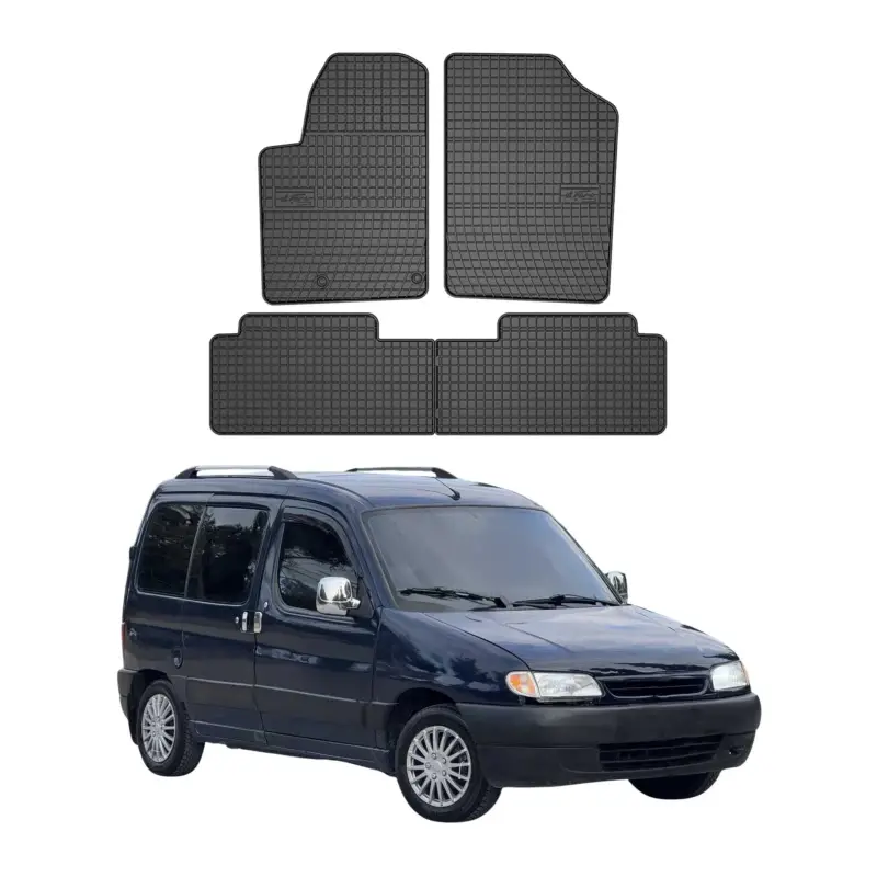 Abverkauf OMAC Gummi Fußmatten für Citroen Berlingo 1996-2010 Automatten Gummi Schwarz 4x