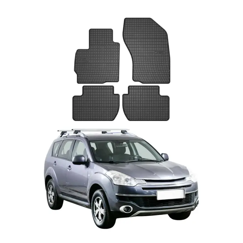 OMAC Gummi Fußmatten für Citroen C-Crosser 2007-2012 Automatten Gummi Schwarz 4x Zertifiziert