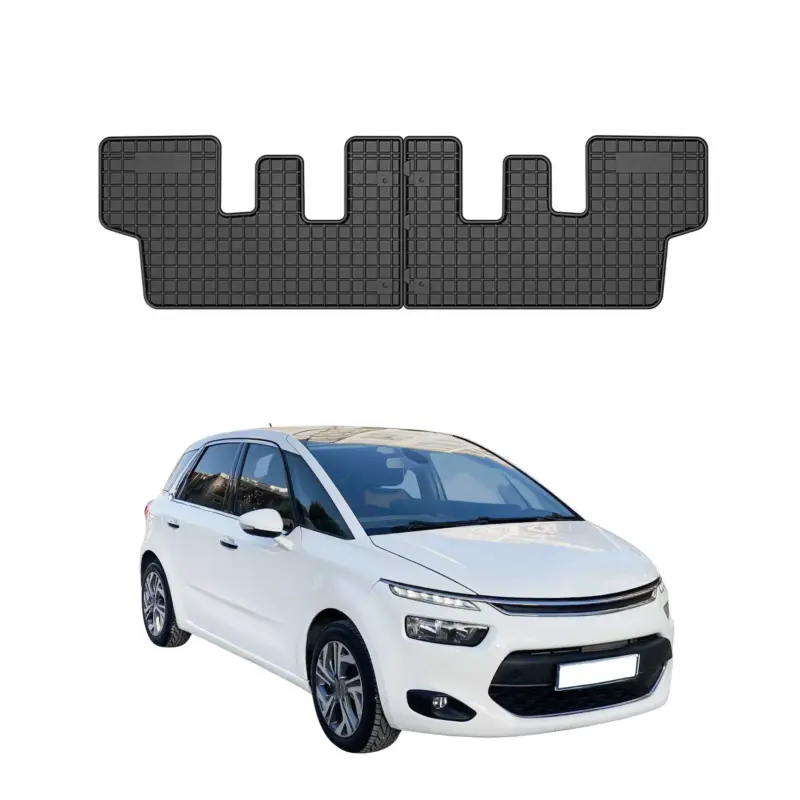 OMAC Gummi Fußmatten für Citroen C4 Picasso 2013-2019 3. Reihe Matten Schwarz 2x Angebot