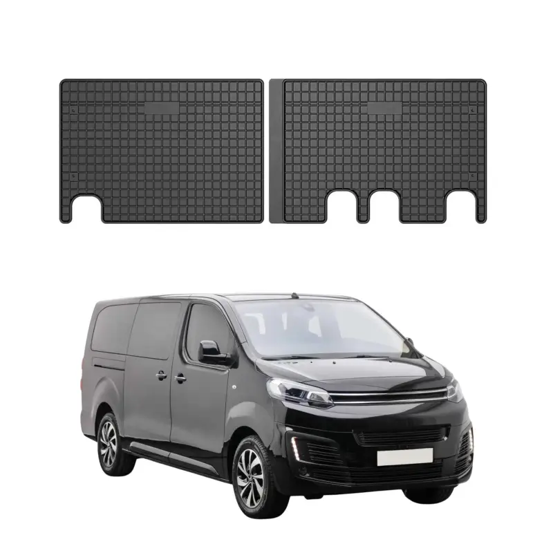 Markenprodukt OMAC Gummi Fußmatten für Citroen Jumpy 2. Sitzreihe 2016-2026 Matten Schwarz 2x