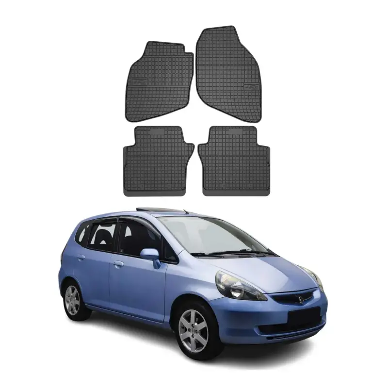 Begrenztes Angebot OMAC Gummi Fußmatten für Honda Jazz 2001-2008 Automatten Gummi Schwarz 4tlg