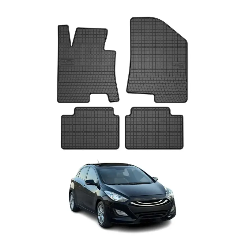 Top-Seller OMAC Gummi Fußmatten für Hyundai i30 2011-2017 Automatten Gummi Schwarz 4tlg