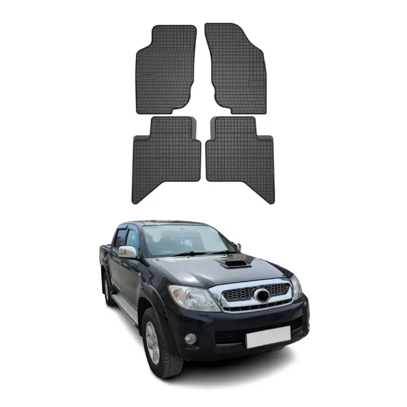 Bestpreis OMAC Gummi Fußmatten für Toyota Hilux 2005-2015 Automatten Gummi Schwarz 4tlg