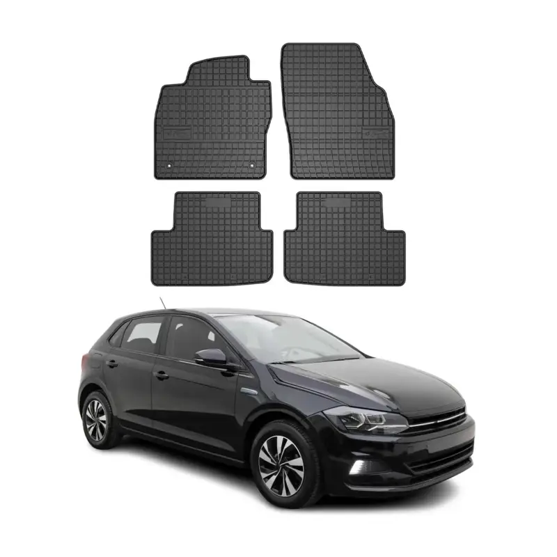 OMAC Gummi Fußmatten für VW Polo 2017-2026 Automatten Gummi Schwarz 4tlg Saisonangebot
