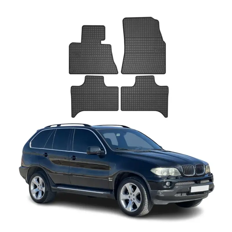 OMAC Gummi Fußmatten für BMW X5 E53 1999-2006 Automatten Gummi Schwarz 4tlg Preis Gesenkt