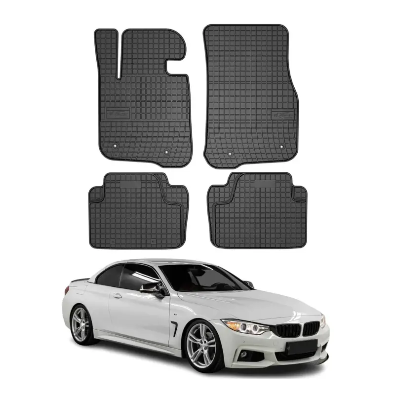 Direktkauf OMAC Gummi Fußmatten für BMW 4er F33 F36 Cabrio Gran Coupe 2013-2021 Schwarz 4x
