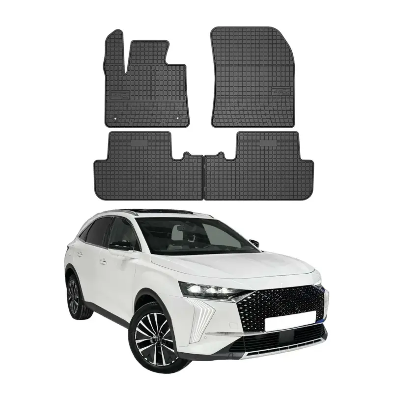 Heißes Angebot OMAC Gummi Fußmatten für DS7 Crossback / DS 7 2017-2026 Automatten Schwarz 4tlg