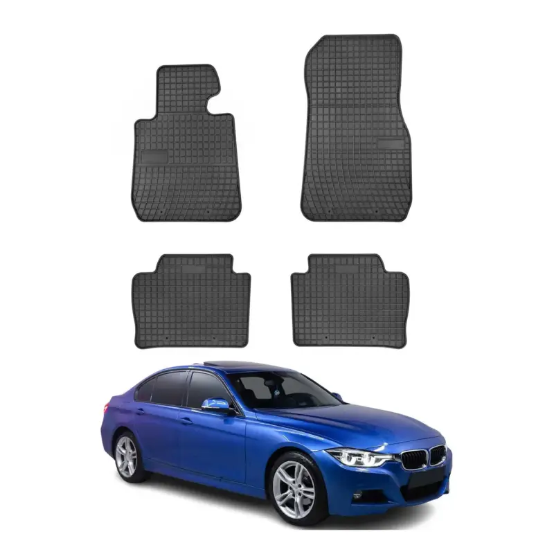 Super-Preis OMAC Gummi Fußmatten für BMW 3er F30 F31 M3 F80 2012-2019 Automatten Schwarz 4x