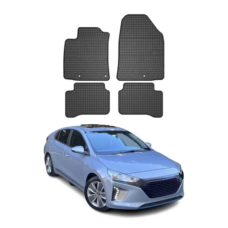 Markenware OMAC Gummi Fußmatten für Hyundai Ioniq 2016-2022 Automatten Gummi Schwarz 4tlg