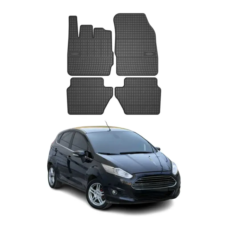 Sale OMAC Gummi Fußmatten für Ford Fiesta MK 2008-2017 Automatten Gummi Schwarz 4tlg