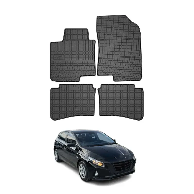 OMAC Gummi Fußmatten für Hyundai i20 2014-2020 Automatten Gummi Schwarz 4tlg Nur Für Kurze Zeit