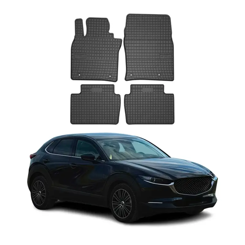 Zertifiziert OMAC Gummi Fußmatten für Mazda CX-30 DM 2020-2026 Automatten Gummi Schwarz 4tlg