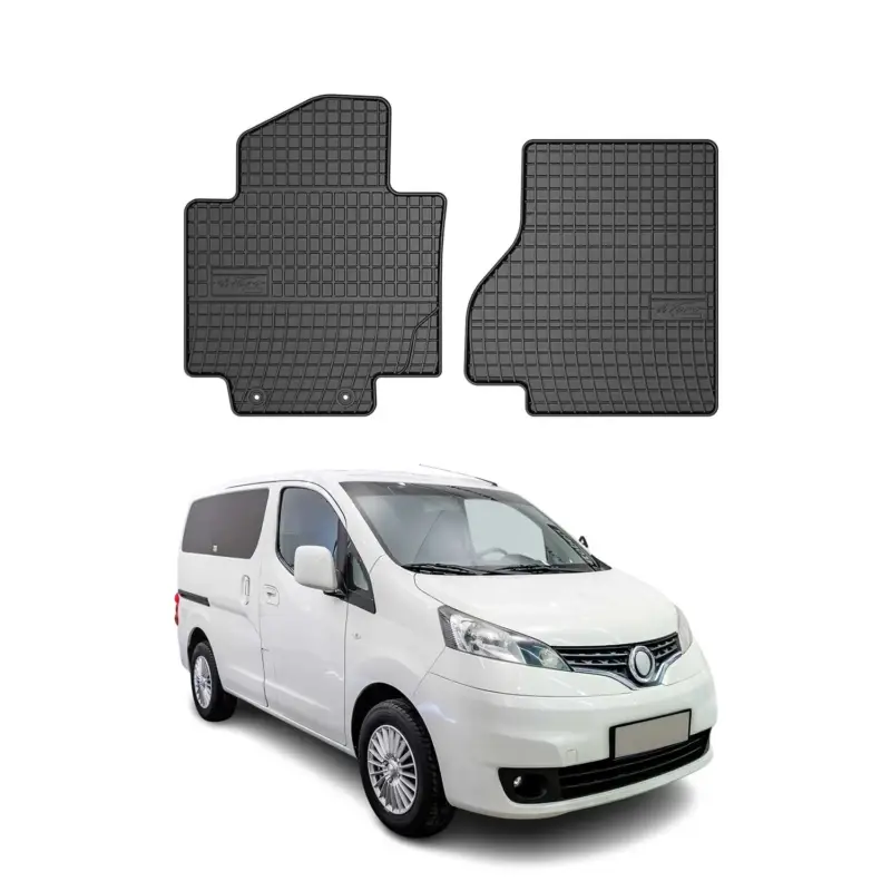 Top-Preis OMAC Gummi Fußmatten für Nissan NV200 EV 2013-2020 Automatten Gummi Schwarz 2tlg