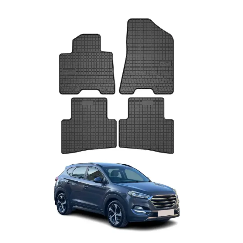 OMAC Gummi Fußmatten für Hyundai Tucson 2015-2020 Automatten Gummi Schwarz 4tlg Expressversand
