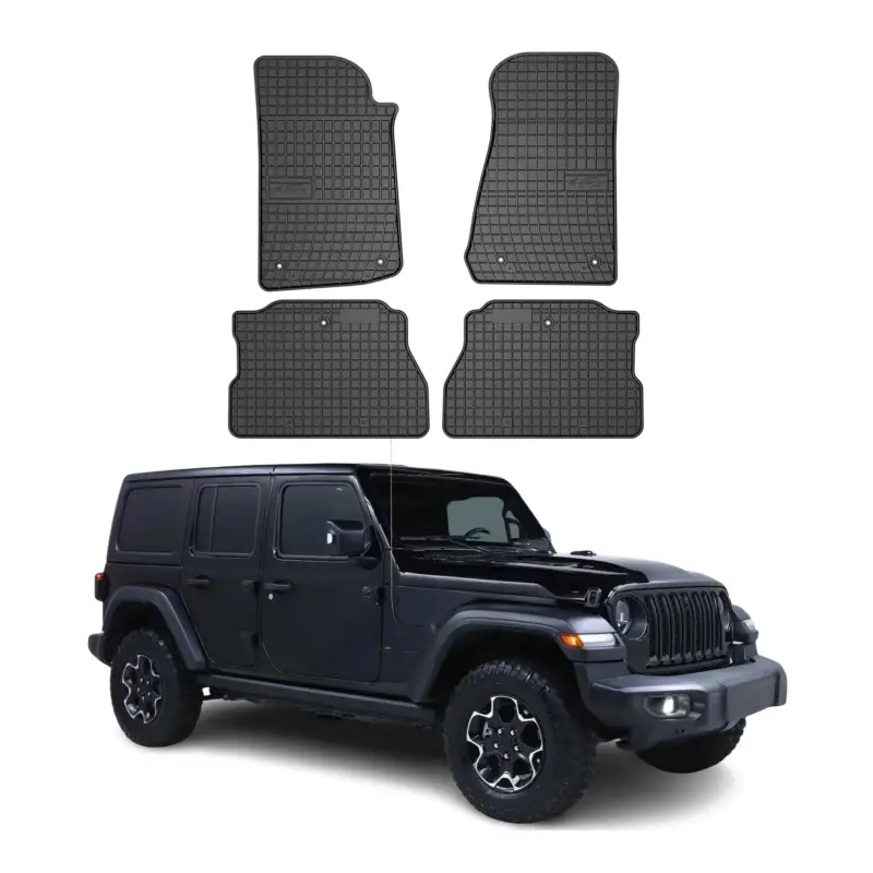 Finale Aktion OMAC Gummi Fußmatten für Jeep Wrangler Rubicon 5D 2018-2026 Automatte Schwarz 4x