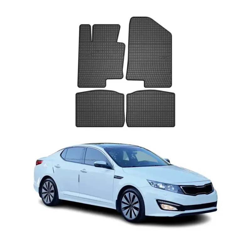 Expressversand OMAC Gummi Fußmatten für Kia Optima 2012-2015 Automatten Gummi Schwarz 4tlg