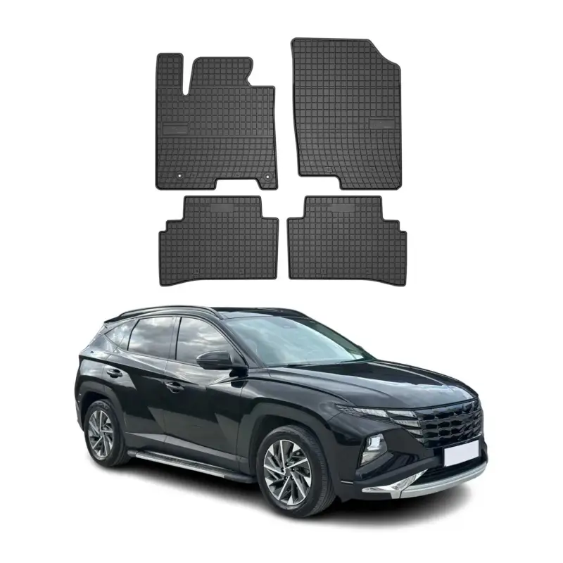 Billig OMAC Gummi Fußmatten für Hyundai Tucson 2022-2026 Automatten Gummi Schwarz 4tlg