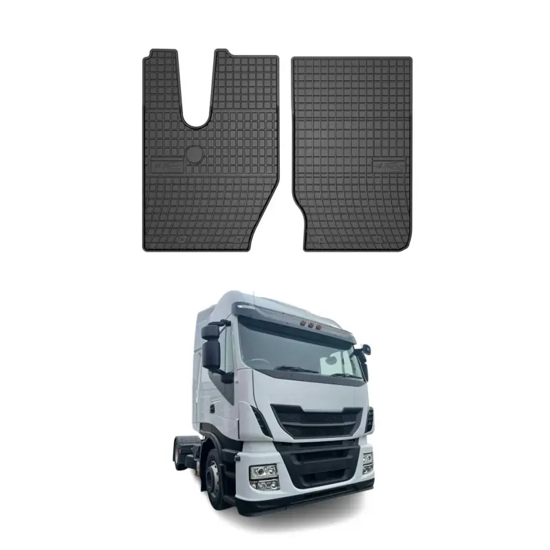 OMAC Gummi Fußmatten für Iveco X-Way 2020-2026 Automatten Gummi Schwarz 2tlg Neue Kollektion