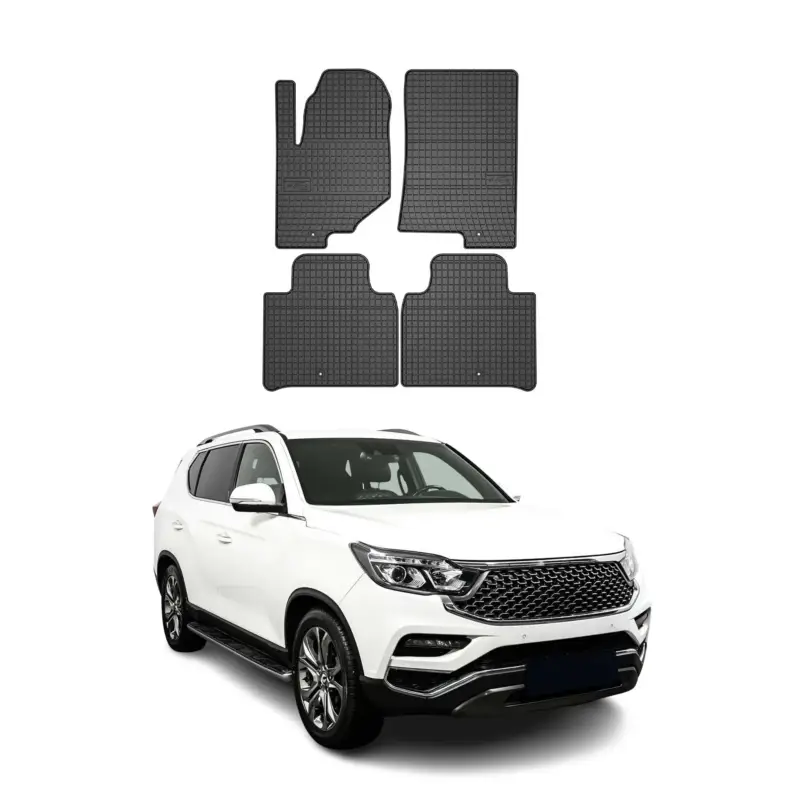 Echt OMAC Gummi Fußmatten für Ssangyong Rexton 2017-2026 Automatten Gummi Schwarz 4x