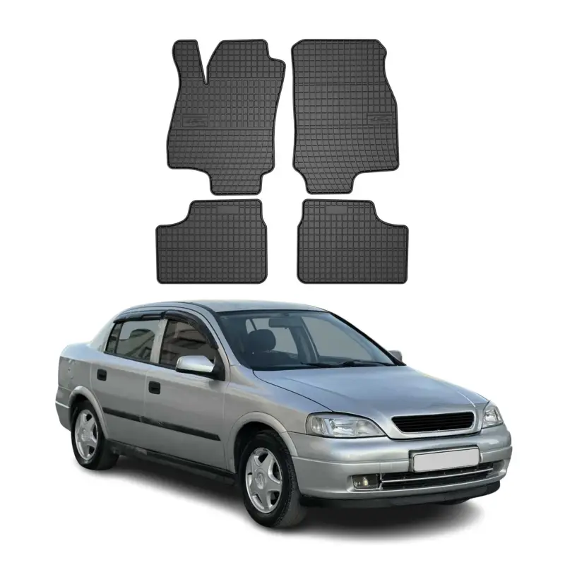 OMAC Gummi Fußmatten für Opel Astra G 1998-2009 Automatten Gummi Schwarz 4tlg Top-Seller