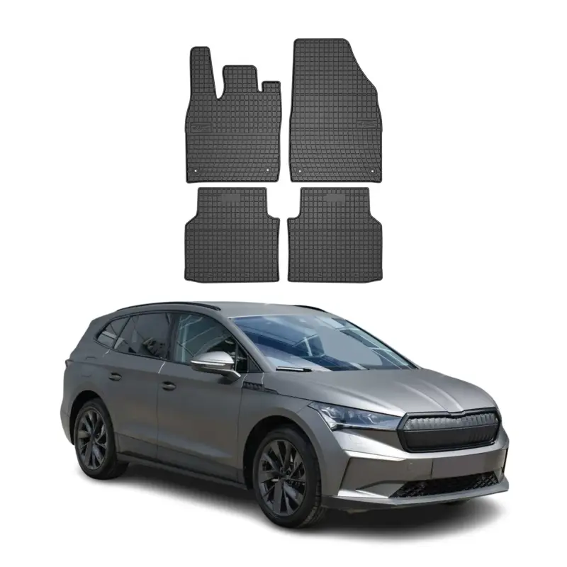 Heißes Angebot OMAC Gummi Fußmatten für Skoda Enyaq 2020-2026 Automatten Gummi Schwarz 4tlg