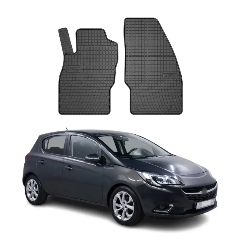 OMAC Gummi Fußmatten für Opel Corsa 2014-2019 3tür Automatten Gummi Schwarz 2tlg Preisknaller