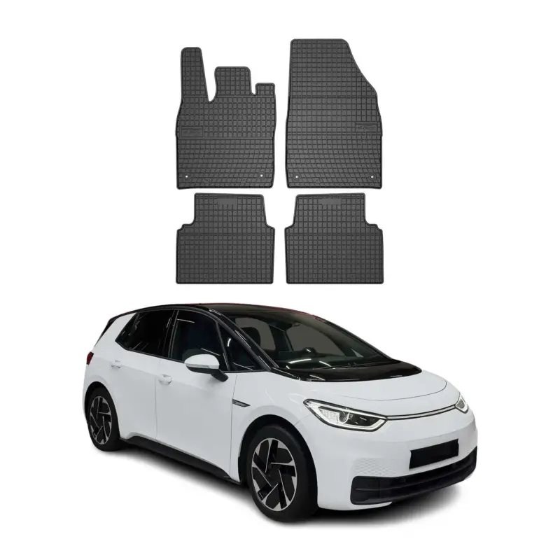 OMAC Gummi Fußmatten für VW ID.3 2020-2026 Automatten Gummi Schwarz 4tlg Meistverkauft
