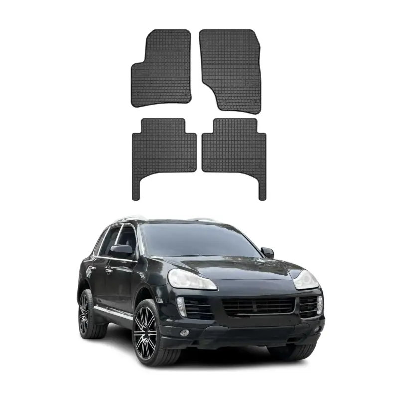 OMAC Gummi Fußmatten für Porsche Cayenne 2002-2010 Automatten Gummi Schwarz 4tlg Beliebt