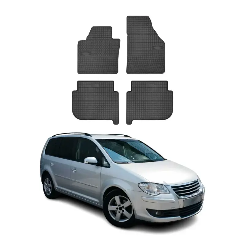 OMAC Gummi Fußmatten für VW Touran 2003-2010 Automatten Gummi Schwarz 4tlg Neue Kollektion
