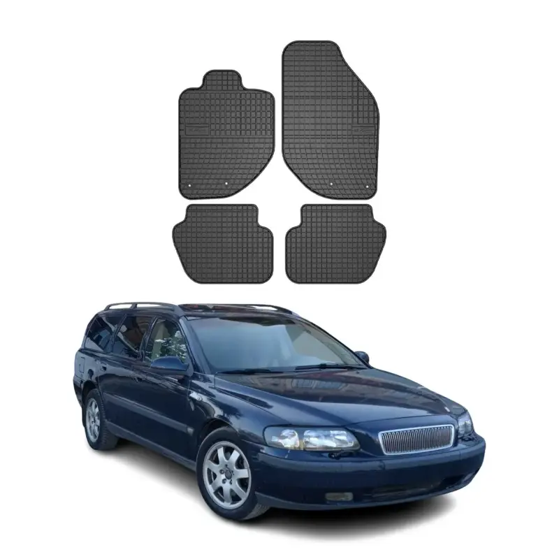 Zertifiziert OMAC Gummi Fußmatten für Volvo V70 1996-2000 Automatten Gummi Schwarz 4tlg
