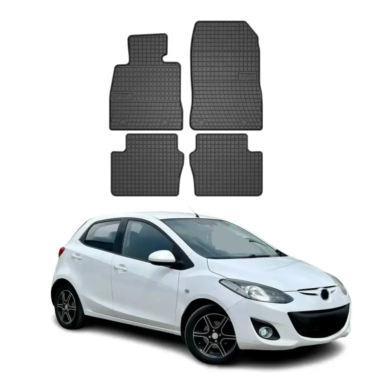 OMAC Gummi Fußmatten für Mazda 2 2015-2026 Automatten Gummi Schwarz 4tlg Billig
