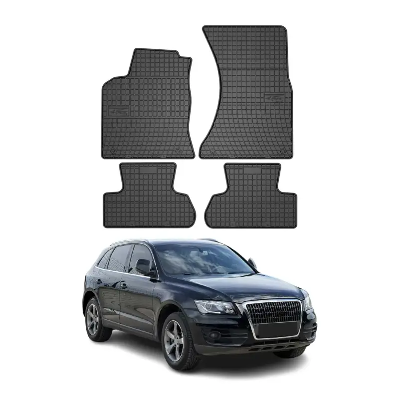 Rabatt OMAC Gummi Fußmatten für Audi Q5 2008-2017 Automatten Gummi Schwarz 4tlg