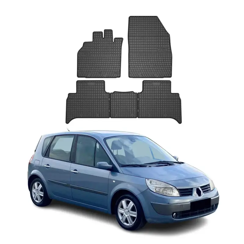 OMAC Gummi Fußmatten für Renault Scenic 2003-2009 Automatten Gummi Schwarz 5tlg Bestpreis