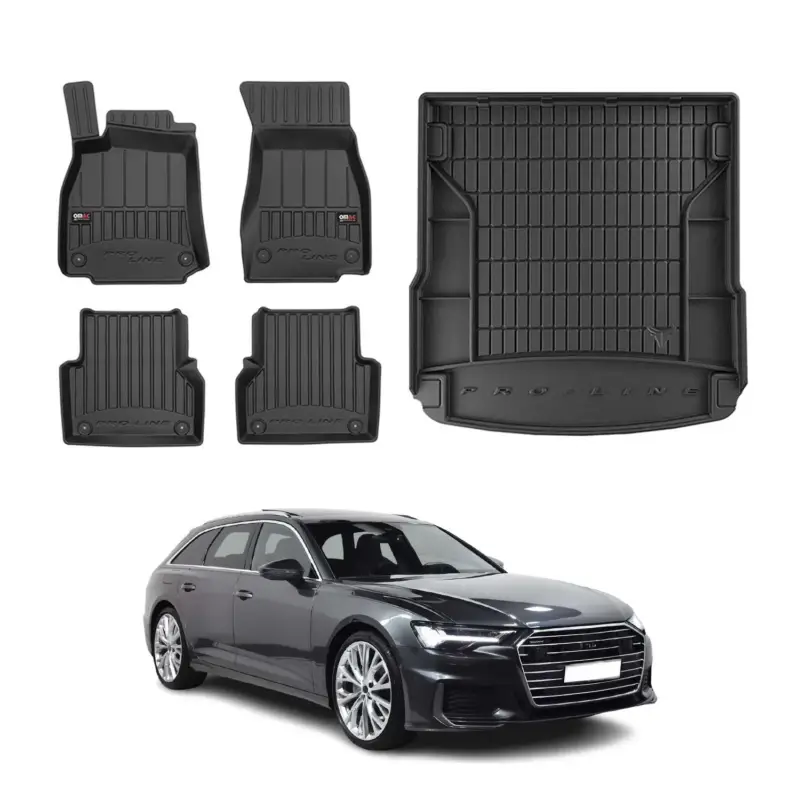 OMAC Fußmatten & Kofferraumwanne Set für Audi A6 C8 Avant 2018-2025 Gummi 5x Günstig