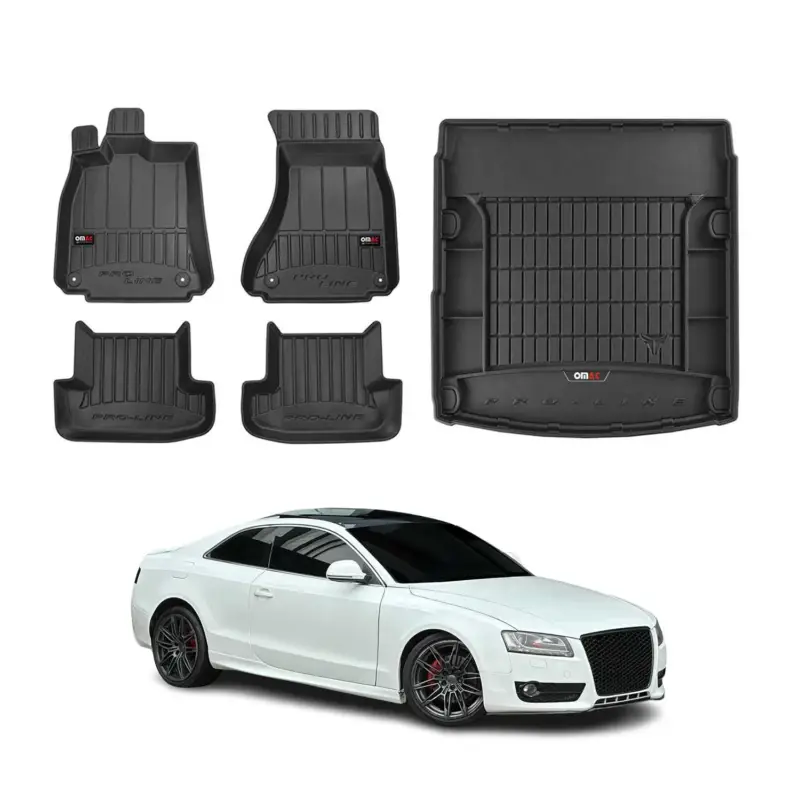 OMAC Fußmatten & Kofferraumwanne Set für Audi A5 8T3 Coupe 2007-2016 Gummi 5x Top-Preis