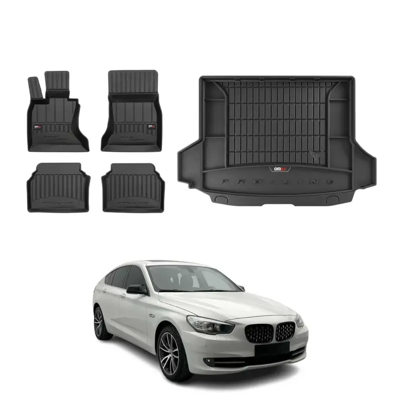 Neue Kollektion OMAC Fußmatten & Kofferraumwanne Set für BMW 5er F07 2009-2017 Gummi Schwarz 5x