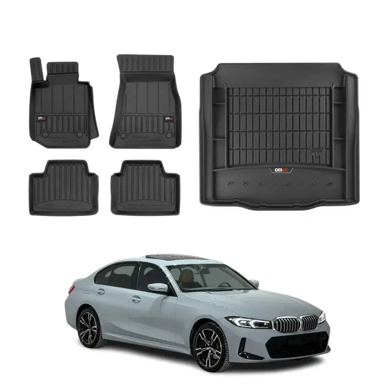 OMAC Fußmatten & Kofferraumwanne Set für BMW 3er G20 2019-2026 Gummi Schwarz 5x Online Kaufen