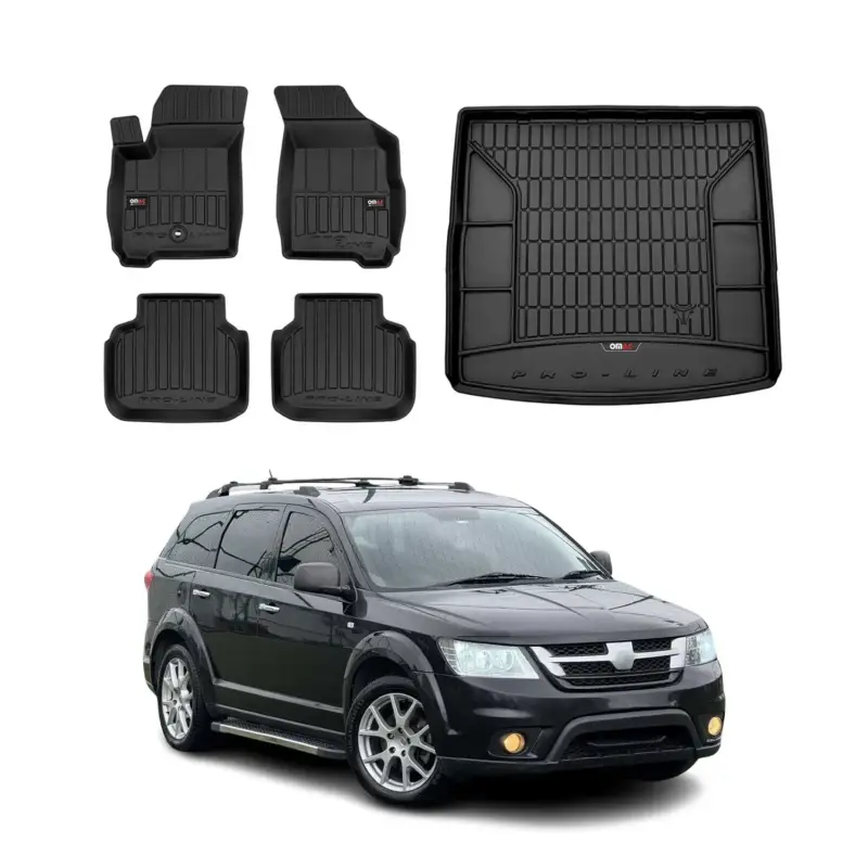 OMAC Fußmatten & Kofferraumwanne Set für Fiat Freemont 2011-2016 7Sitze 3.Reihe Rabatt
