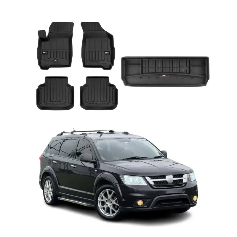 Schnäppchen OMAC Fußmatten & Kofferraumwanne Set für Fiat Freemont 2011-2015 Gummi TPE 5x
