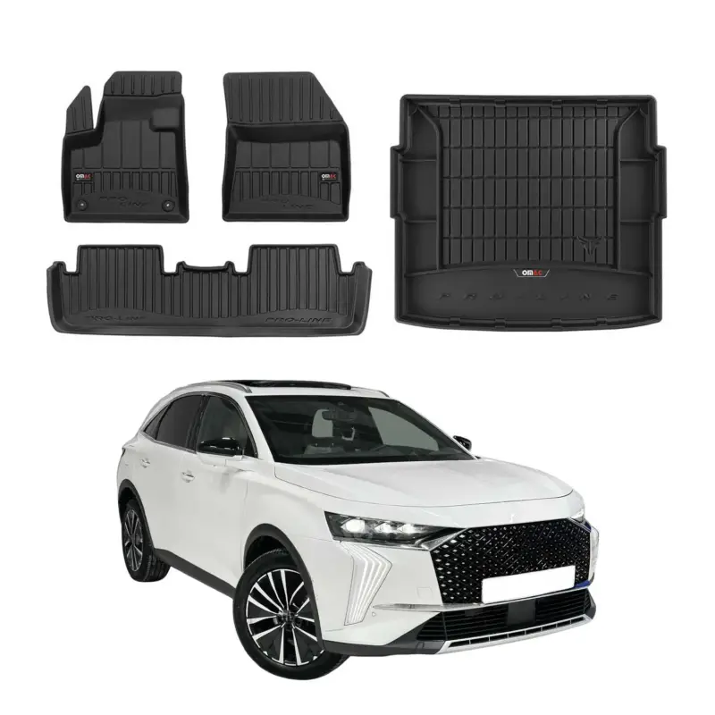 OMAC Fußmatten & Kofferraumwanne Set für DS7 Crossback / DS 7 2017-2026 TPE 5tlg Direkt Vom Hersteller