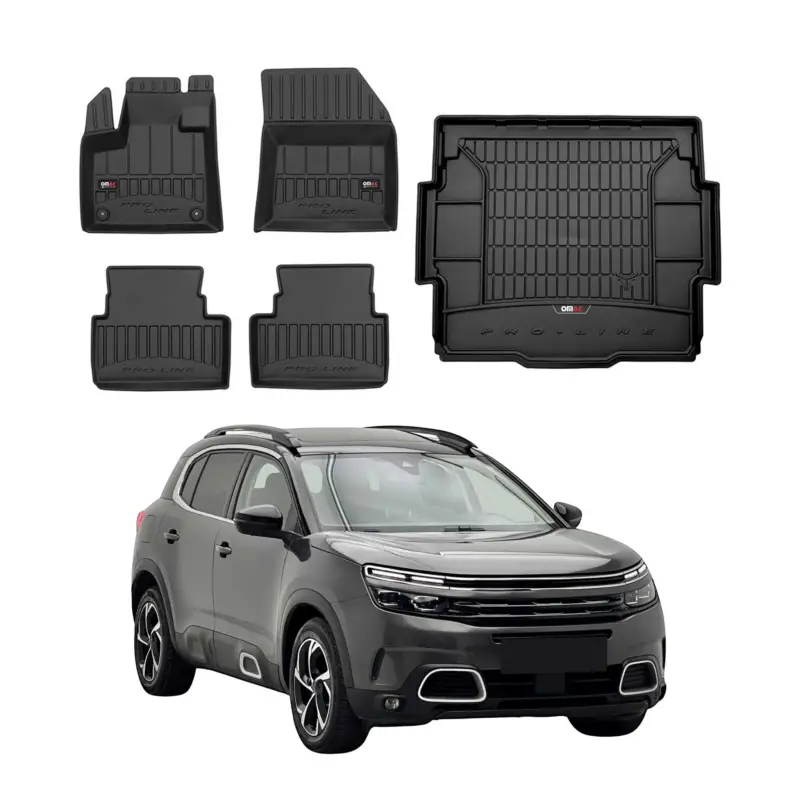 Sonderangebot OMAC Fußmatten & Kofferraumwanne Set für Citroen C5 Aircross 2018-2025 Gummi 5x